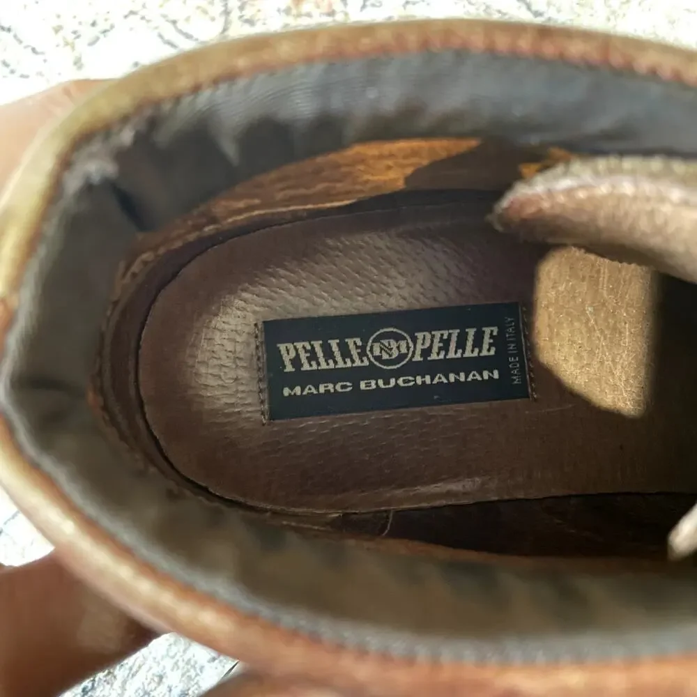 VTG Pelle Pelle Marc Buchanan Y2K Brown Leather Chukka Boots MENS SZ 9 Chunky